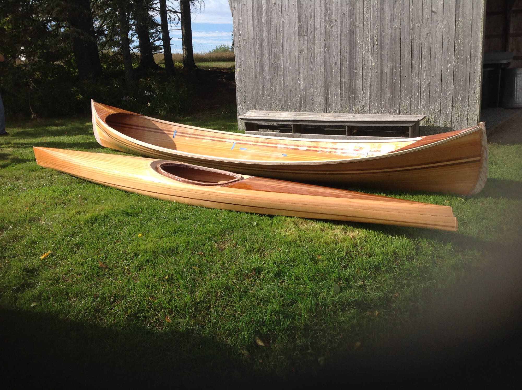 Steve Child's Adirondack guide boat and Nick Shade's kayak
