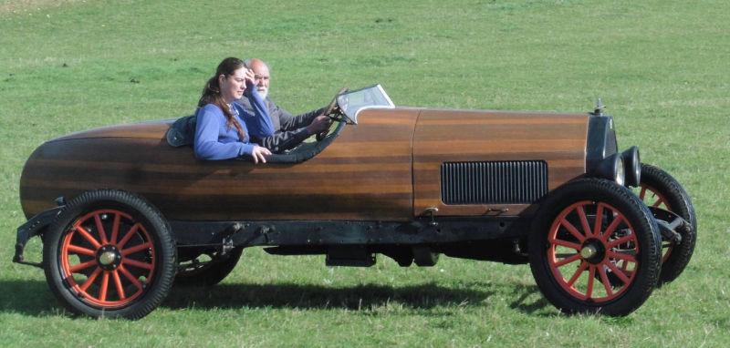 Car with cedar strip body